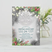 クリスマス&新年ディナーパーティーパインポインセチア 招待状 (スタンド正面)