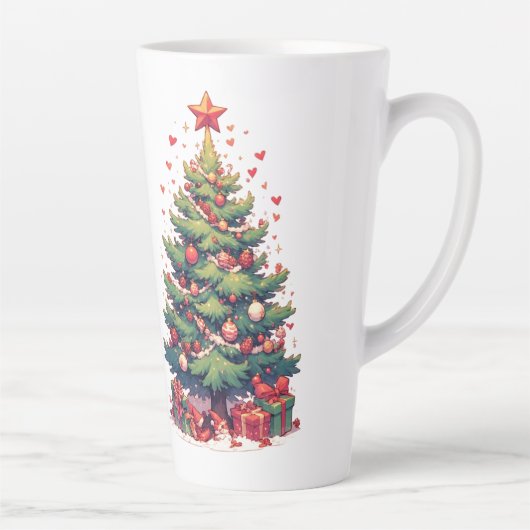 クリスマス、新年、サンタクロース カフェラテマグ (右)