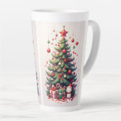 クリスマス、新年、サンタクロース カフェラテマグ (右アングル)