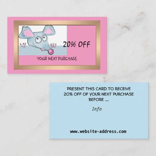 クリスマス、新年、ネズミ 名刺 (正面/裏面)