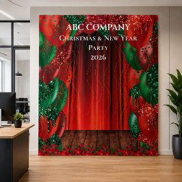 クリスマス 新年 企業パーティーバックドロップ タペストリー
