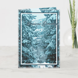 クリスマス,新年,休日 – 雪の木々 シーズンカード