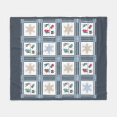 クリスマス、新年、鹿 フリースブランケット (正面(横))