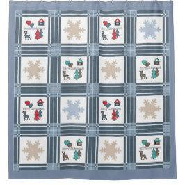 クリスマス，新年，鹿，冬 シャワーカーテン