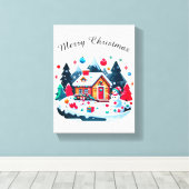 クリスマス：暖かく居心地の良いホリデーシーズン キャンバスプリント (インサイチュ (ウッドフロア))