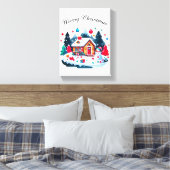 クリスマス：暖かく居心地の良いホリデーシーズン キャンバスプリント (インサイチュ (寝室))