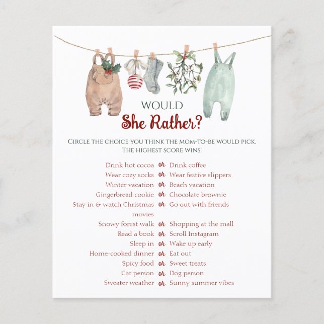 クリスマス 服 Would She Rather ゲーム (正面)