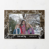 クリスマス　木製 ヴィンテージ　複数写真 三つ折りクリスマスカード (カバー)