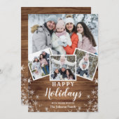 クリスマス　木製　４枚写真　グリーティング シーズンカード (正面/裏面)