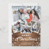 クリスマス 木製 4枚写真 QRコード付きグリーティングカード シーズンカード (正面)