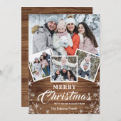 クリスマス　木製　４枚写真　QRコード付きグリーティングカード シーズンカード (正面/裏面)