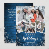 クリスマス　木製　４枚　写真　グリーティング シーズンカード (正面/裏面)