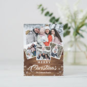 クリスマス　木製　４枚　写真　グリーティング　ホリデー ポストカード (スタンド正面)