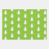 クリスマス、木、雪の結晶ホリデーグリーン ラッピングペーパーシート (正面)