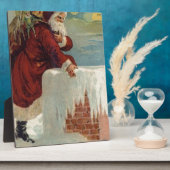 クリスマス – 来サンタの下の煙突 フォトプラーク (側面)