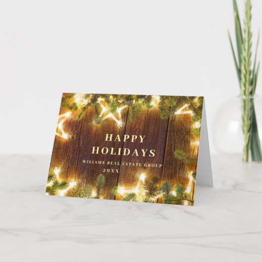 クリスマス　松ぼっくり　コーポレート　ラスティック　グリーティング シーズンカード (正面)