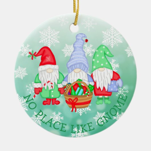 クリスマス、格言のような場所はない セラミックオーナメント (正面)