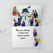 クリスマス、格言は雪だるまカードを造ります シーズンカード (内部)