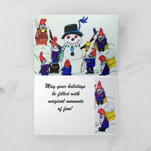 クリスマス、格言は雪だるまカードを造ります シーズンカード (内部)