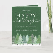 クリスマス 森のHappy Holidays企業ロゴ (正面)