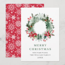 クリスマス 森 もみの木 わっか 赤い実 シーズンカード