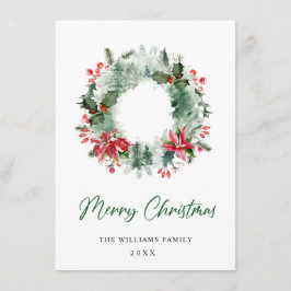 クリスマス　森　もみの木　ホリー　わっか シーズンカード
