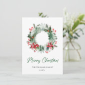 クリスマス 森 もみの木 ホリー わっか シーズンカード (スタンド正面)