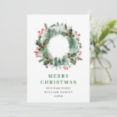 クリスマス　森　もみの木　ホリー　わっか シーズンカード (スタンド正面)