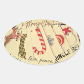 クリスマス 楕円形シール (正面)