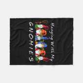 クリスマス 楽しい ノーム 友達 フリースブランケット (正面(横))