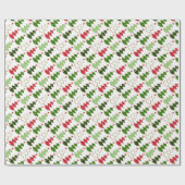 クリスマス、様式化された森、明るいクリスマスツリー ラッピングペーパー (フラット)