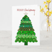 クリスマス、模様のラッフル、装飾 カード (黄色い花)