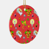 クリスマス-歌う天使及び金鐘 セラミックオーナメント (右)