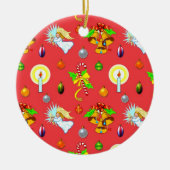 クリスマス-歌う天使及び金鐘 セラミックオーナメント (正面)