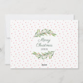 クリスマス 水彩グリーン ベリー フォト (裏面)