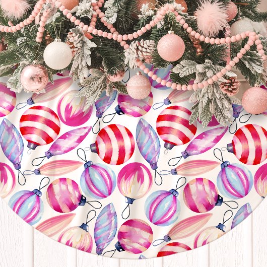 クリスマス 水彩 オーナメント フェスティブ ブラッシュドポリエステルツリースカート