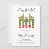 クリスマス 水彩 カクタス フェスタ 招待状 (正面)