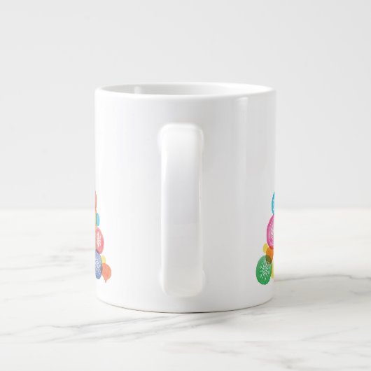 クリスマス |水彩 – スノーフレークオーナメントツリー ジャンボコーヒーマグカップ (裏面)