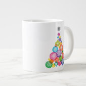 クリスマス |水彩 – スノーフレークオーナメントツリー ジャンボコーヒーマグカップ (正面右)
