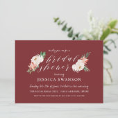 クリスマス 水彩 フラワーズ ウィンター ブライダル シャワー 招待状 (スタンド正面)