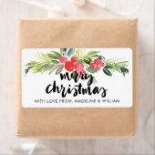 クリスマス |水彩 – Merry Christmas Holly ラベル (インサイチュ)