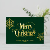 クリスマス 法人向け グリーティング ゴールド 箔シーズンカード (立ち正面)