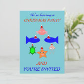 クリスマス 海の生き物 オーダーメイド 招待状 (スタンド正面)