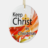 クリスマス、渦巻のキリストを保って下さい セラミックオーナメント (右)