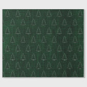 クリスマス – 濃い緑のバーラップテクスチャ ラッピングペーパー (フラット)