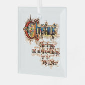 クリスマス（照明付き文字） ガラスオーナメント (正面左)