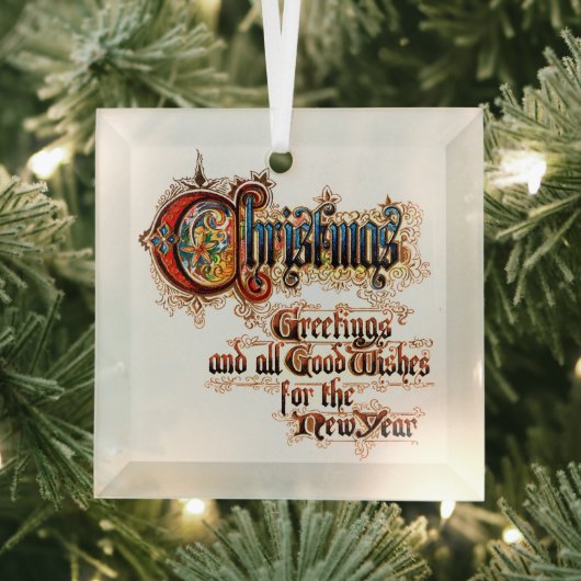 クリスマス（照明付き文字） ガラスオーナメント (インサイチュ)