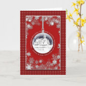 クリスマス、牧師/家族、国教会オーナメント、 カード (黄色い花)