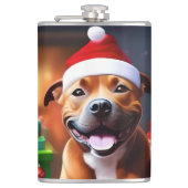 クリスマス（犬）スタッフォードのブル・テリア フラスク (正面)