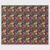 クリスマス（犬）スタッフォードのブル・テリア ラッピングペーパー (フラット)